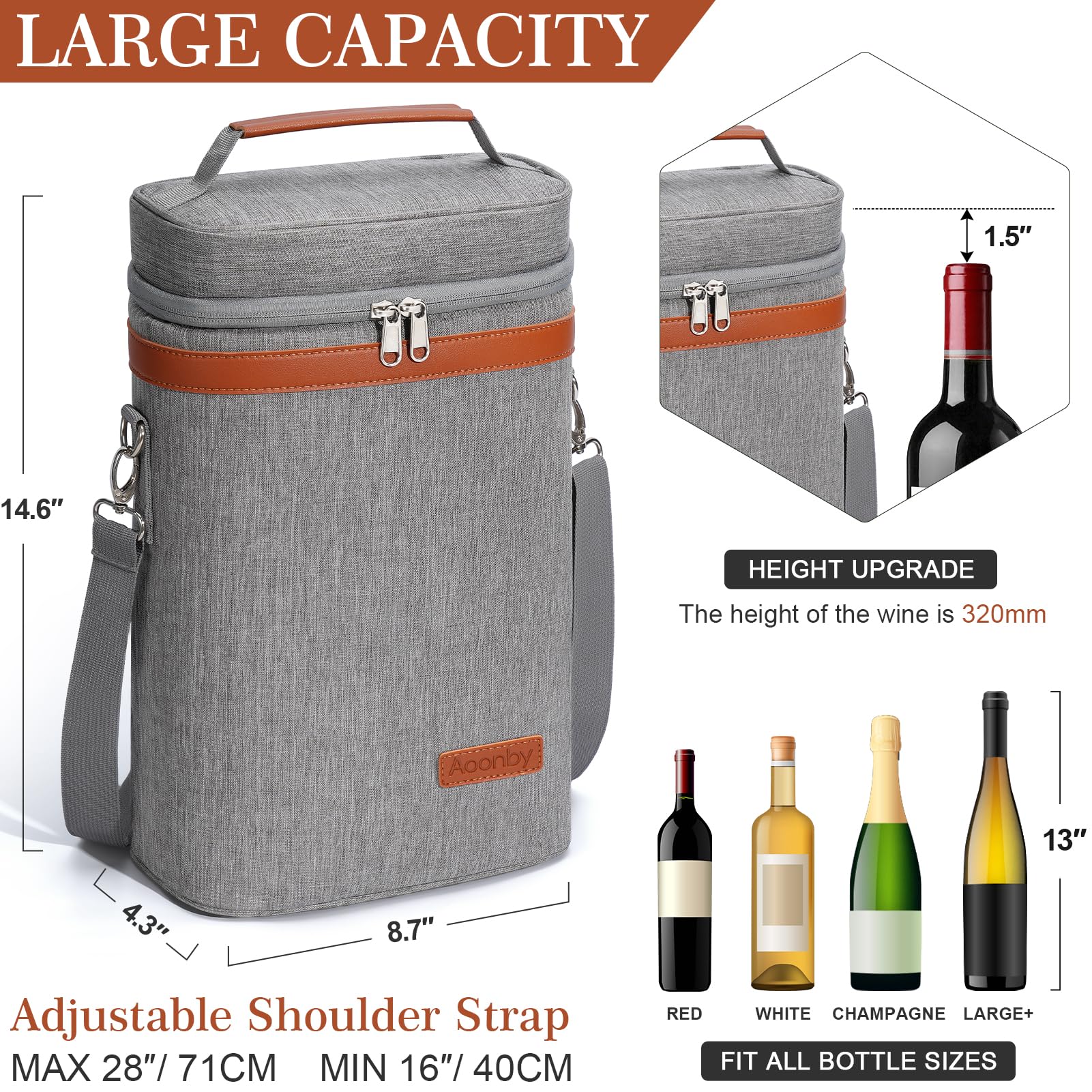 Aoonby bolsa vino aislada, mantiene la temperatura y sabores durante horas.