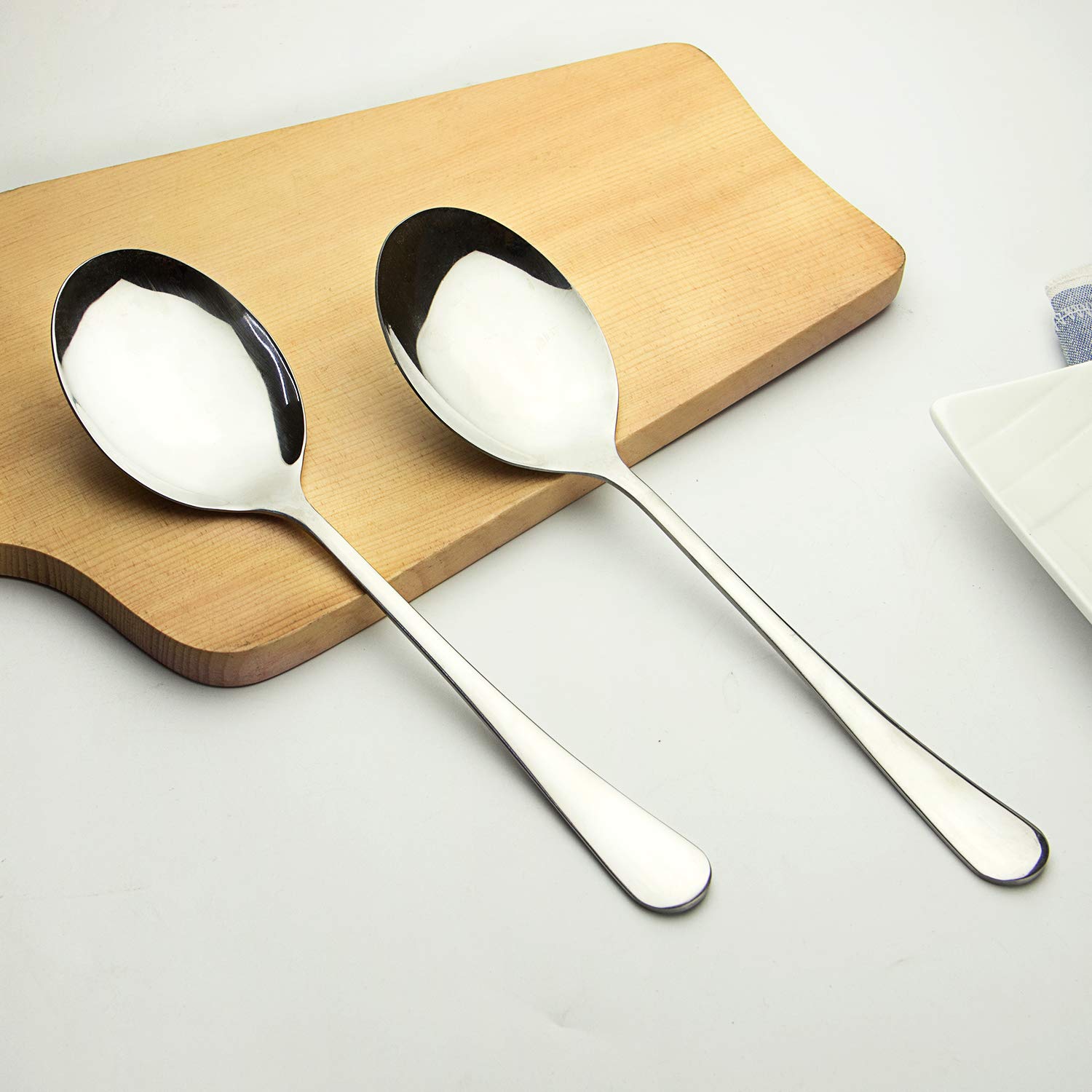 AOOSY cucharas para servir en acero inoxidable de 9,8 pulgadas, duraderas y brillantes.