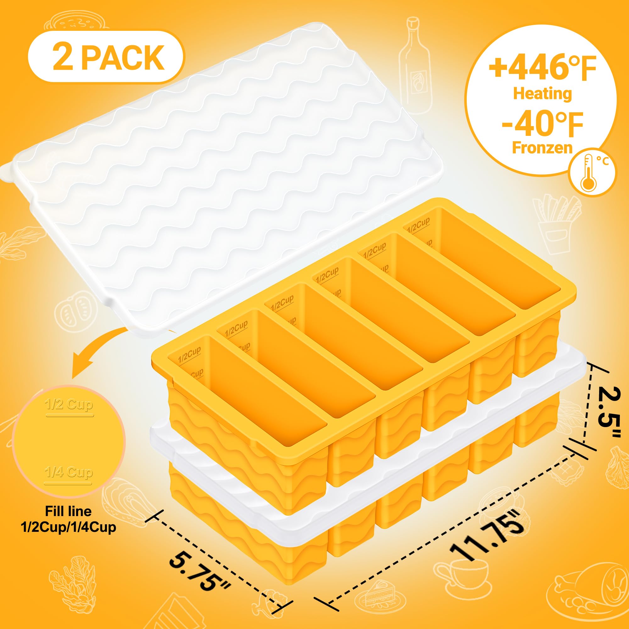 Bandejas Aopigavi de silicona para sopa y caldo con porciones de 125 ml.