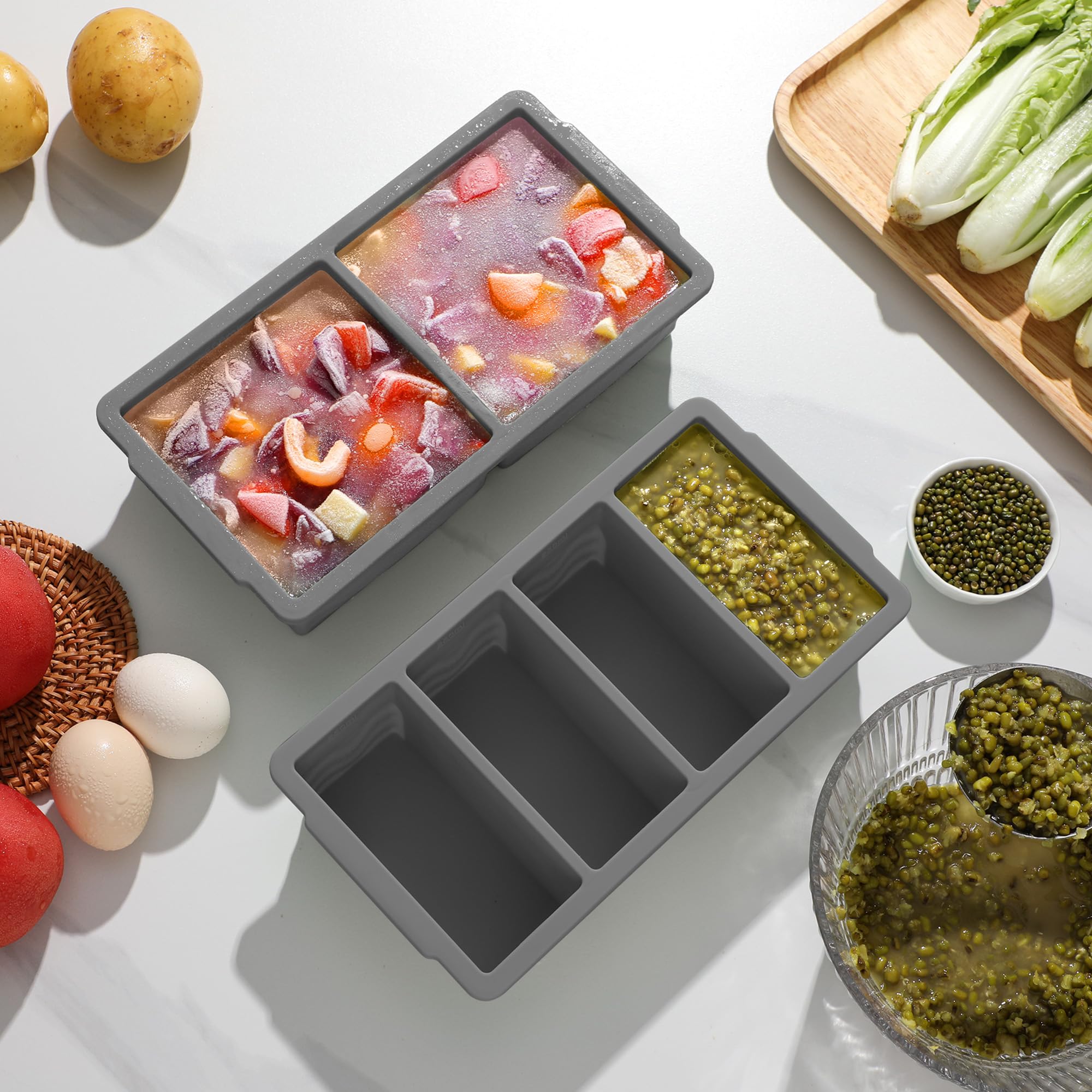 Moldes congelador Aopigavi con refuerzo de borde de acero.