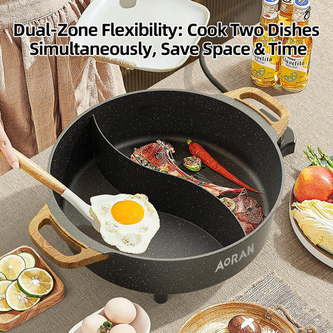 Conjunto shabu shabu AORAN Kitchen con cuchara y colador incluidos.