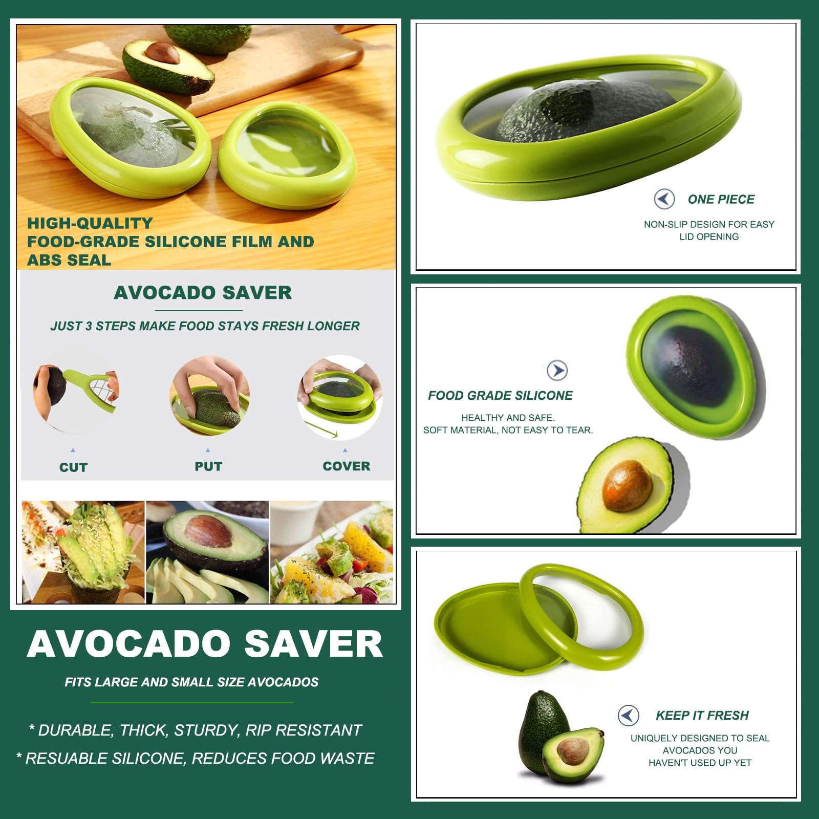 Aorplim Kit de 3 piezas para cortar, pelar y conservar aguacates.