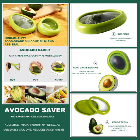 Aorplim Kit de 3 piezas para cortar, pelar y conservar aguacates.