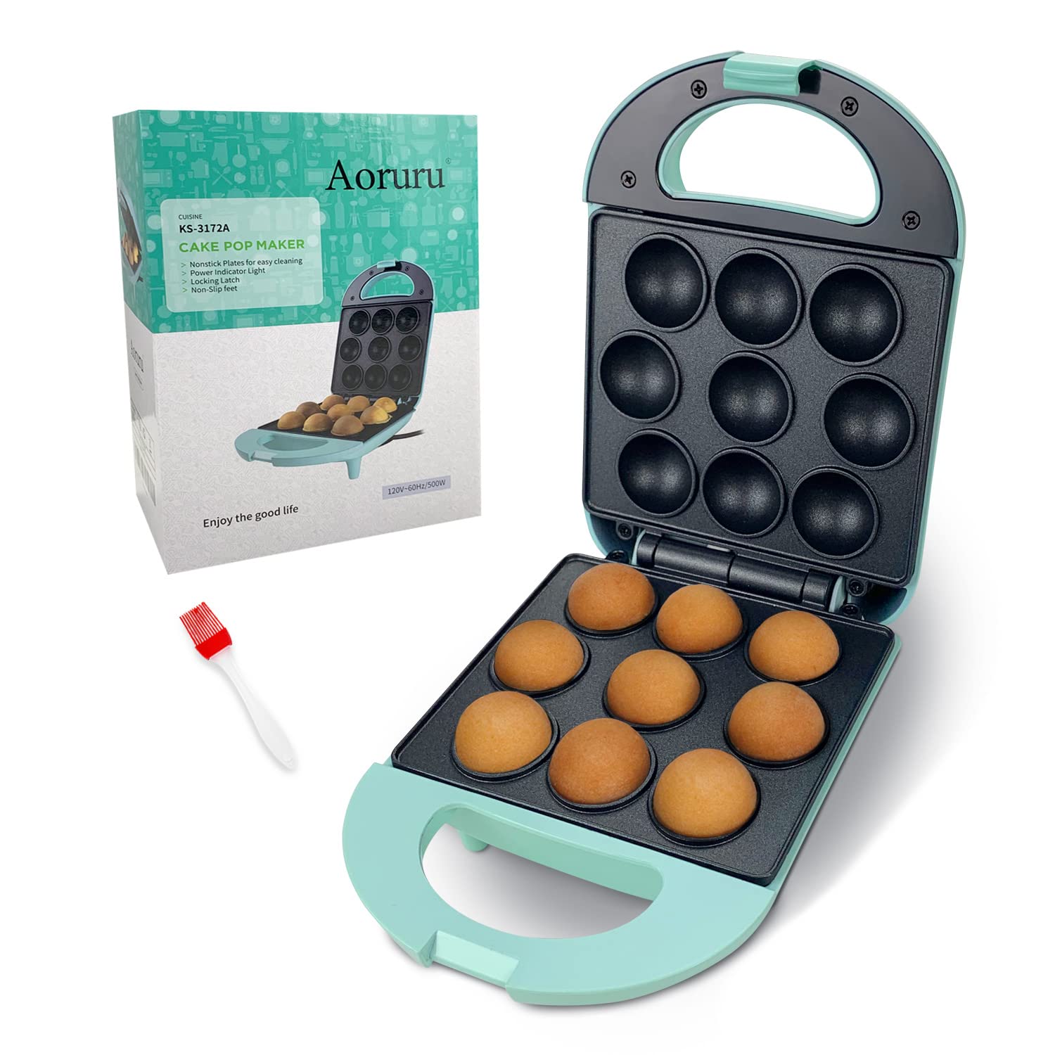 Aoruru máquina brochetas de pastel para niños en acción, ideal para fiestas divertidas.
