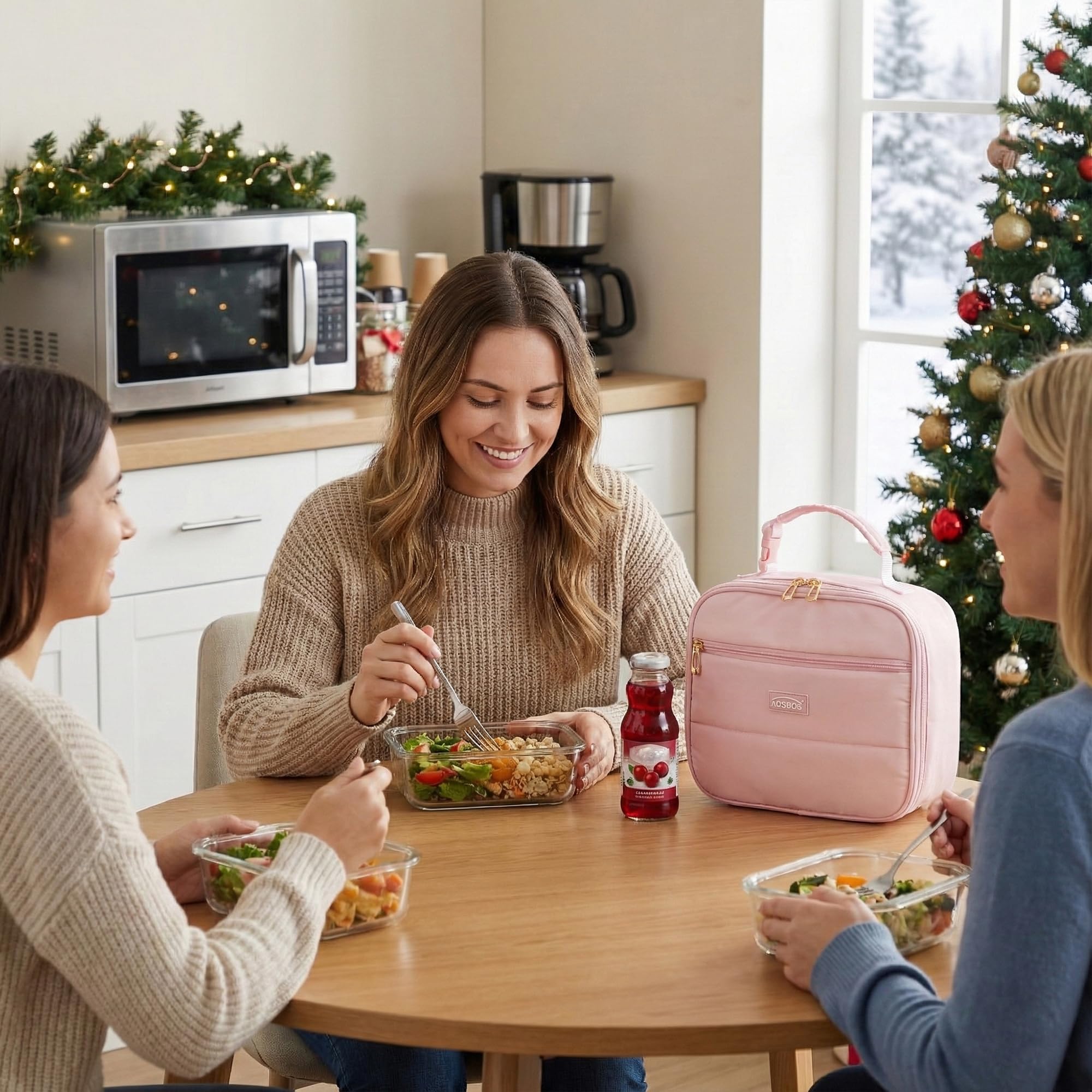Aosbos bolsa-almuerzo-interior-limpiable facilita limpieza rápida y casual.