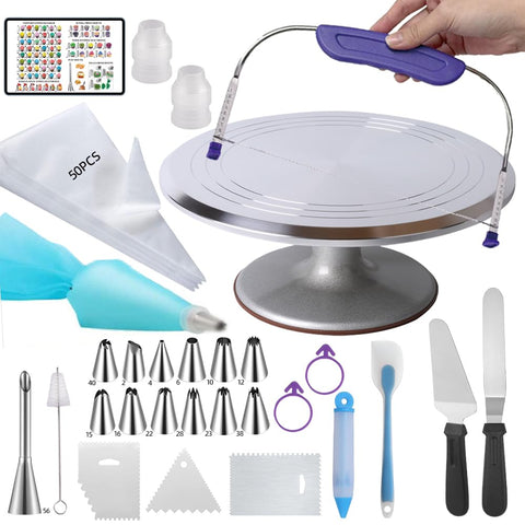 Base giratoria AOSHIDINGSHUO para tortas facilita decoraciones precisas desde cualquier ángulo