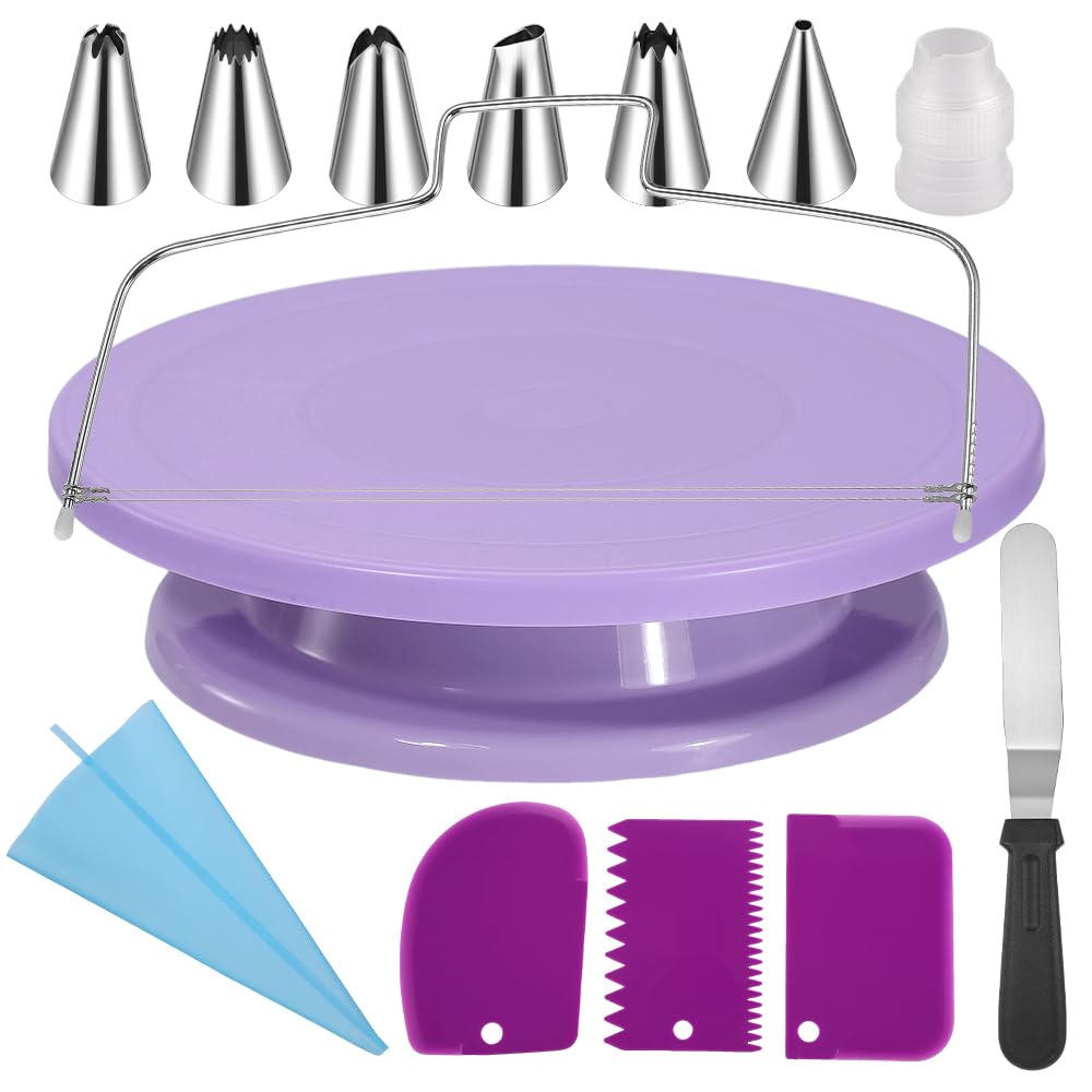 AOSHIDINGSHUO kit bandeja giratoria: soporte estable para decorar pasteles