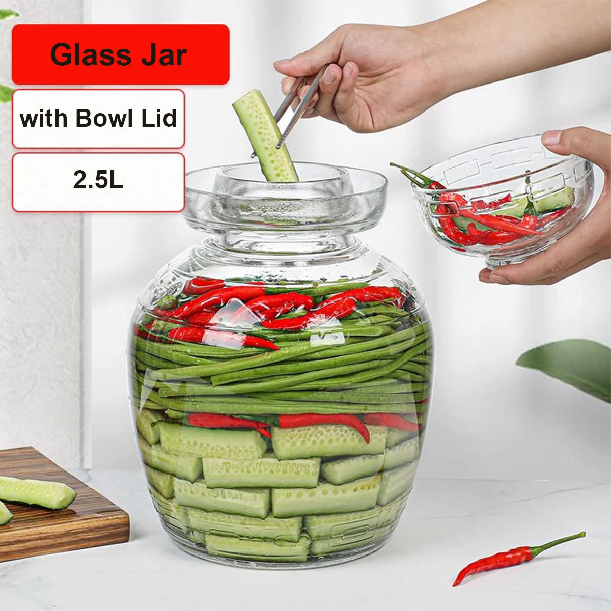 Frasco Aosnttol para kimchi y sauerkraut, capacidad ideal para familias