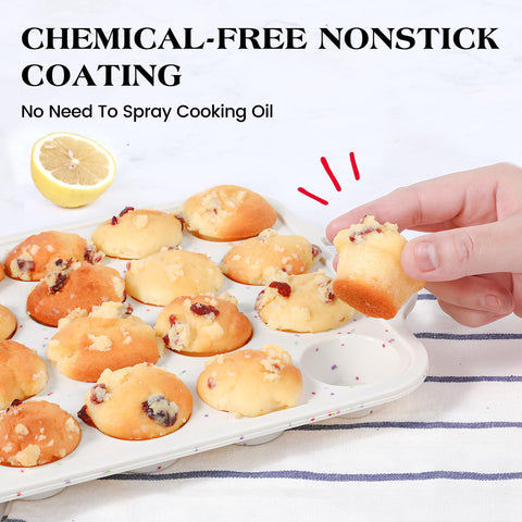 AOTASO con 24 cavidades, ideal para porciones pequeñas de muffins o cupcakes.