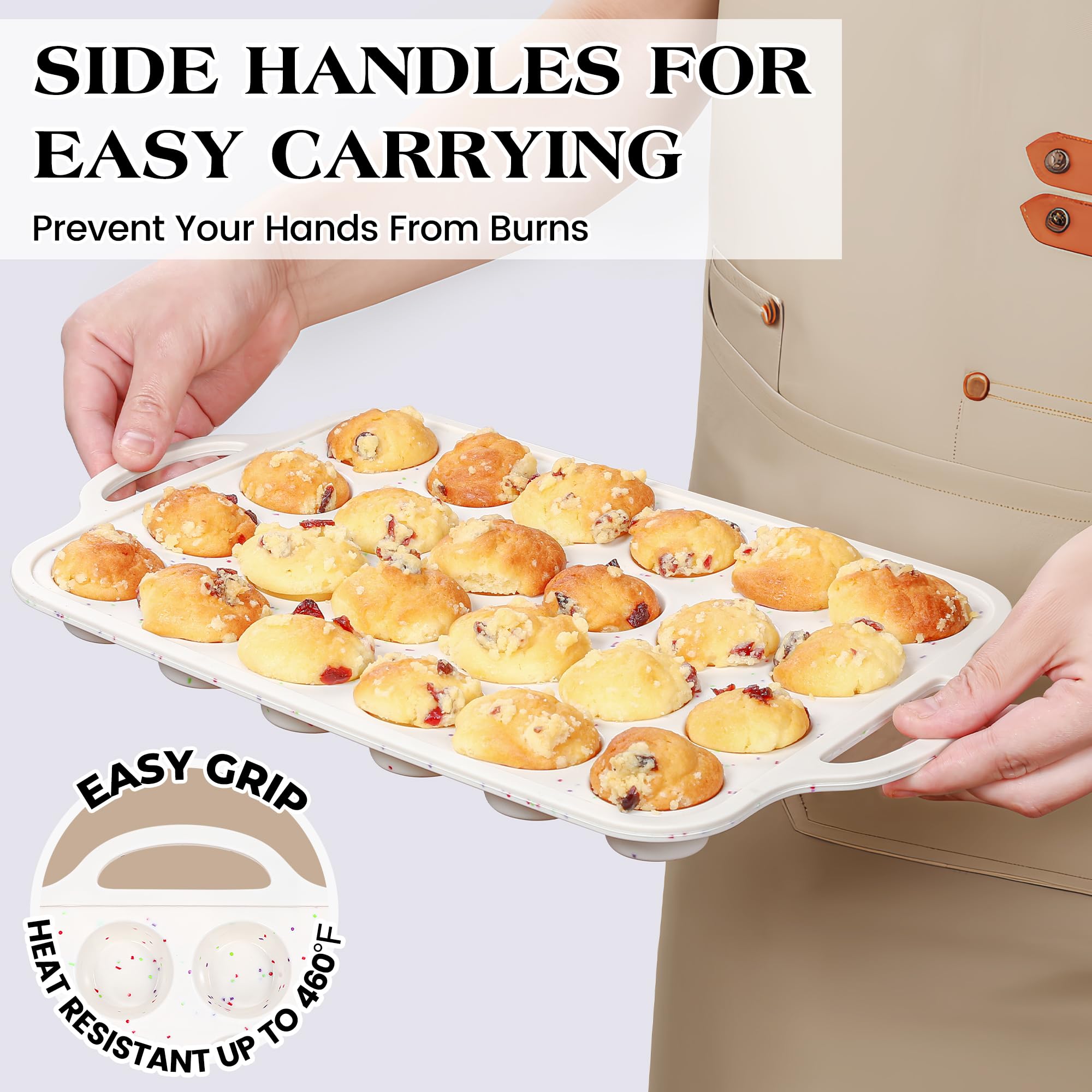Pan mini-muffins AOTASO de 24 cavidades para porciones uniformes