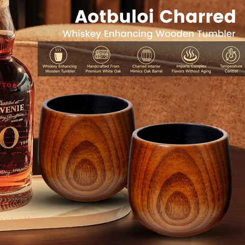 Vaso Aotbuloi de roble natural con acabado de cera de abejas, tacto suave.