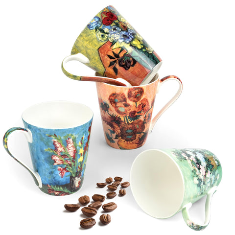 AOTELIDA juego de tazas 12oz con mango grande para beber cómodo