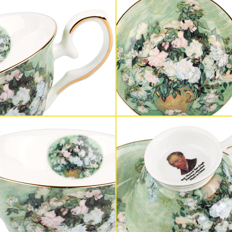 Taza AOTELIDA en cerámica de hueso blanca ofrece agarre cómodo.