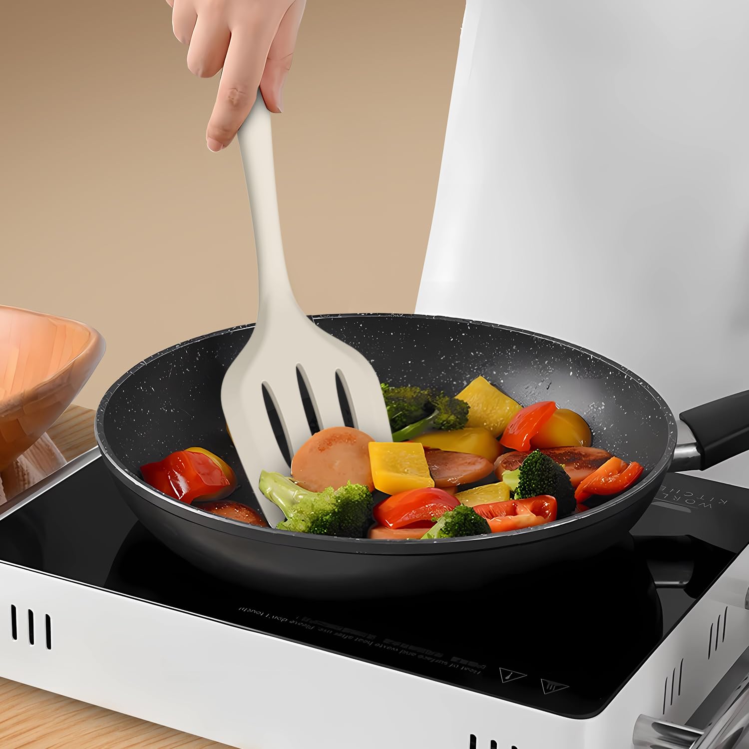 AOTHOD batidor de huevos de silicona para mezclas suaves