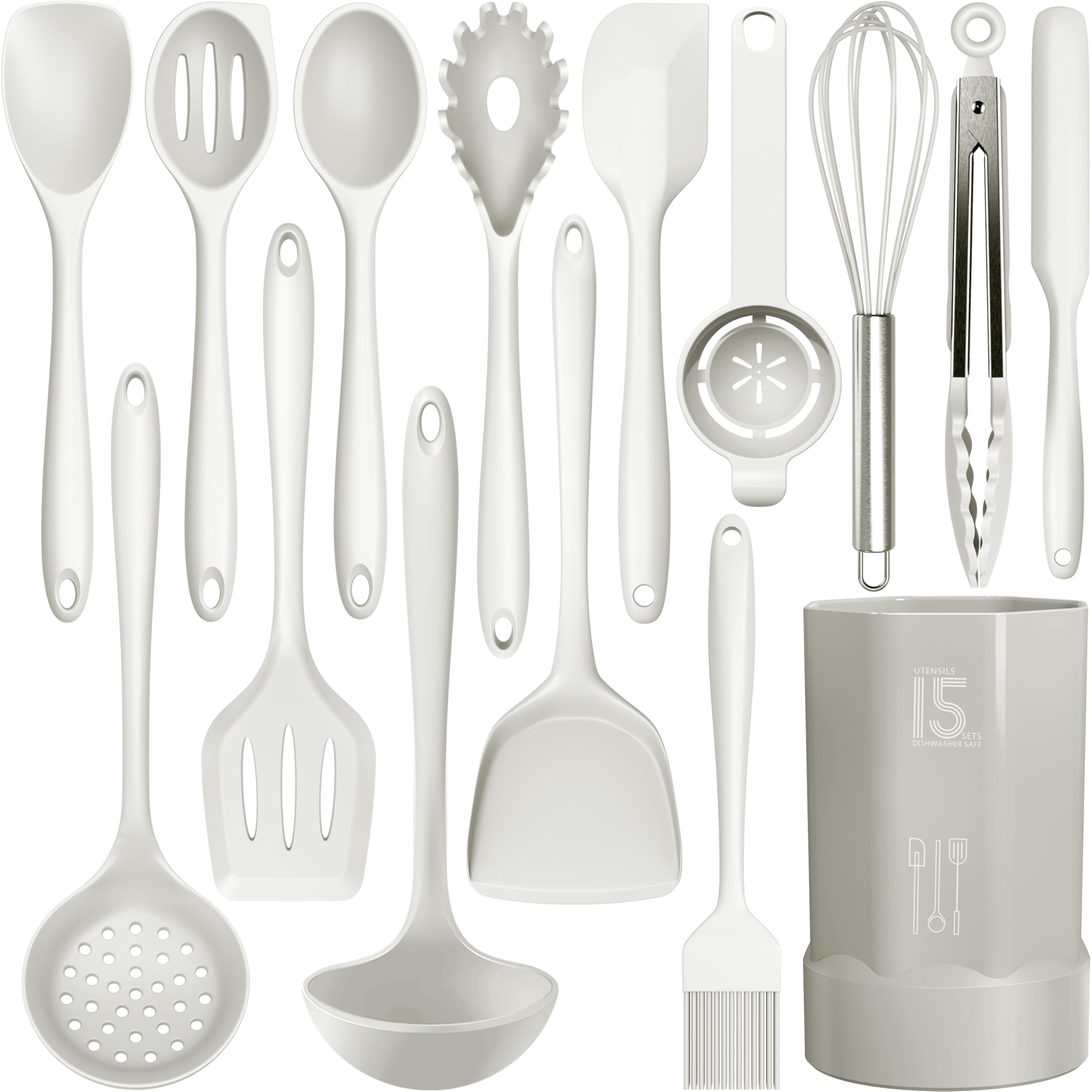 AOTHOD juego de utensilios de silicona para cocina, conjunto completo, ideales para sartenes antiadherentes