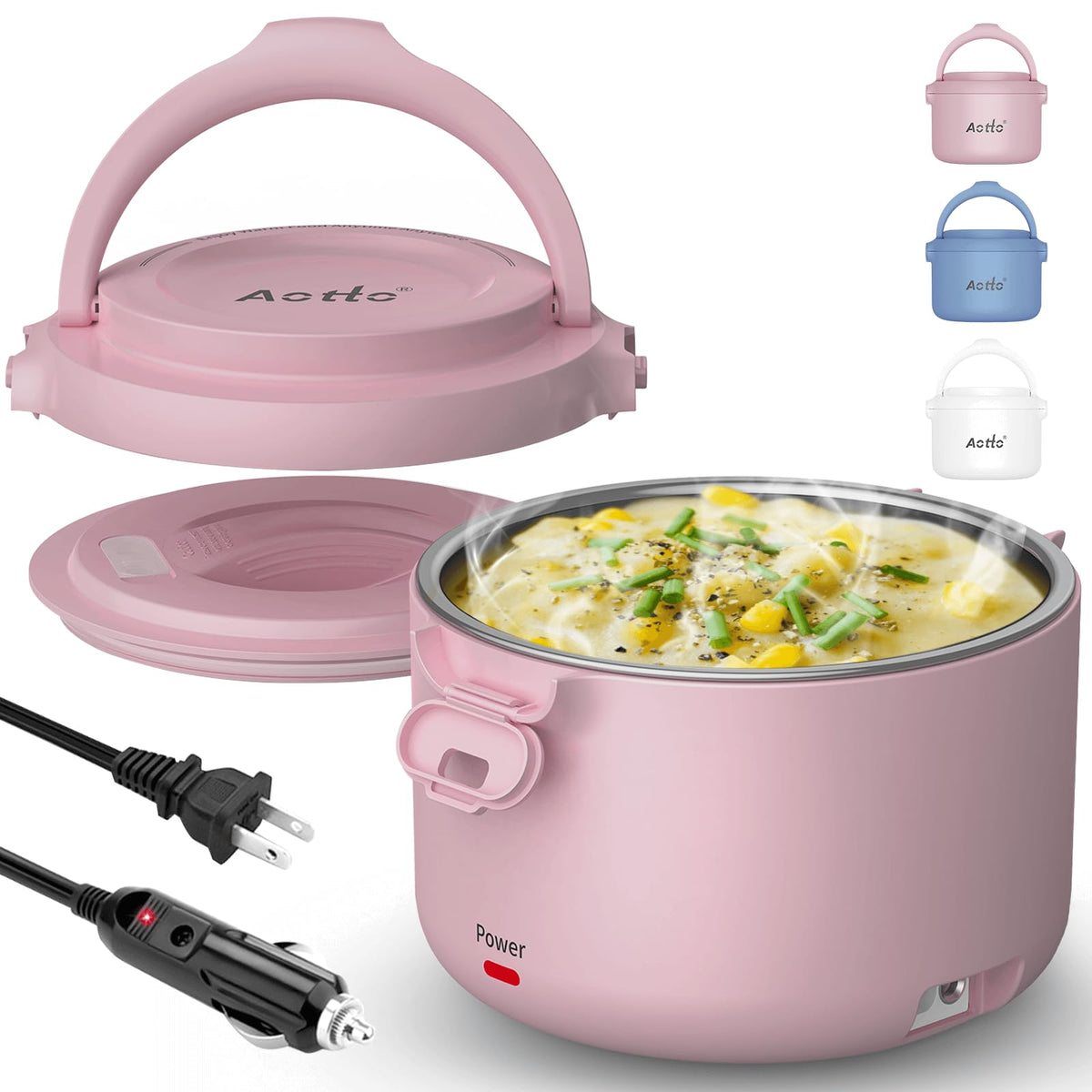 Fiambrera eléctrica Aotto, capacidad 32oz para comidas abundantes