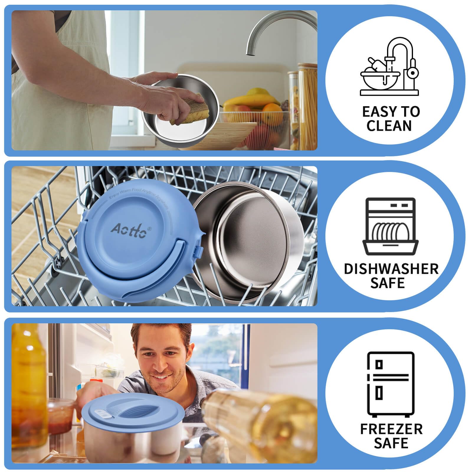 Aotto lonchera eléctrica ideal para trabajo y viaje, mantiene la comida caliente.