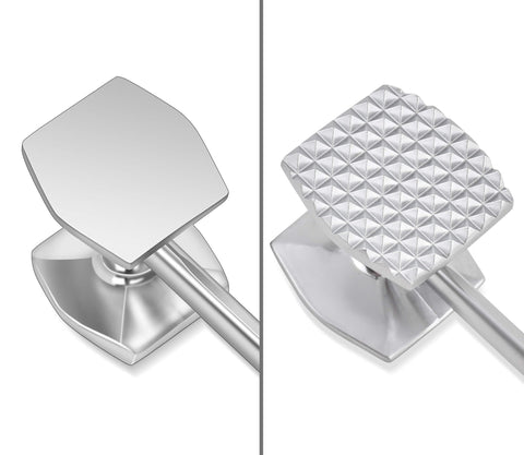 AOWOTO ablandador de carne con acabado en zinc resistente y aspecto moderno.