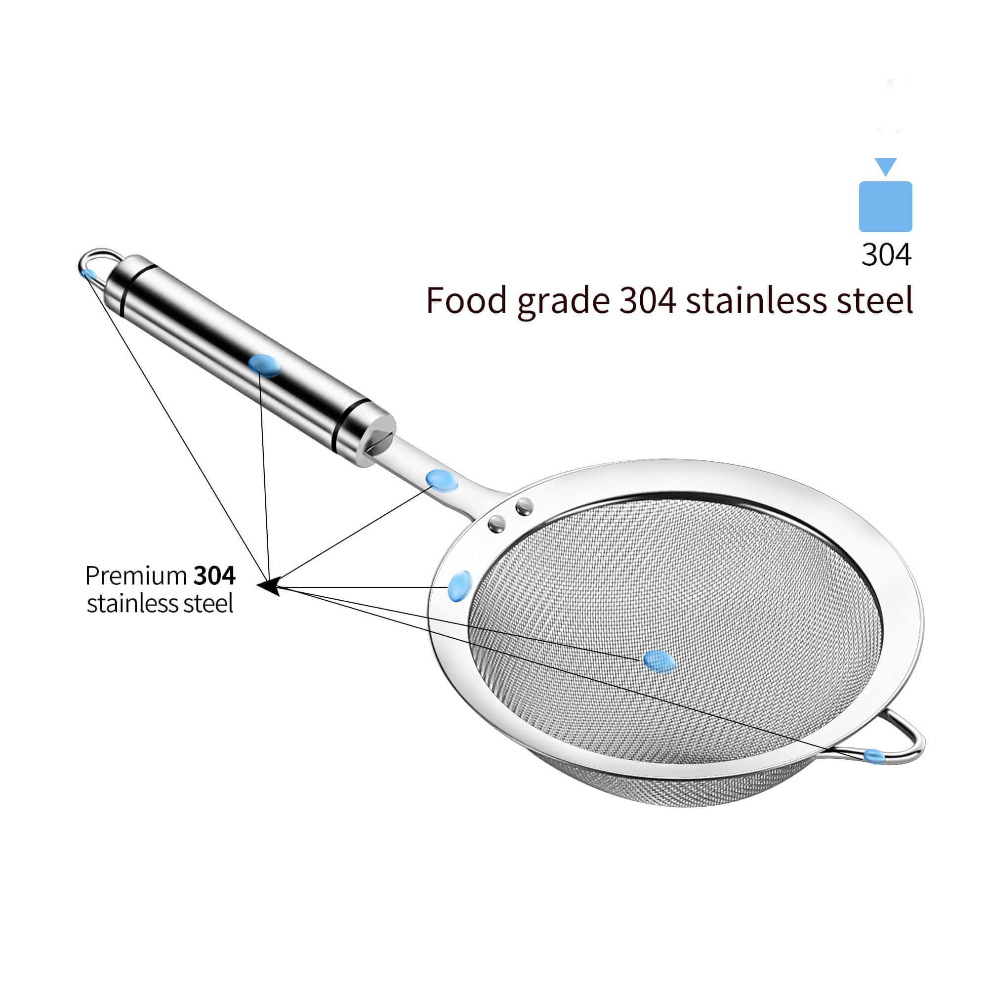 AOWOTO filtro acero inoxidable 304 resiste uso intenso en la cocina.