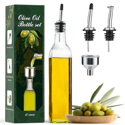 AOZITA botella de aceite de oliva con vidrio claro para uso diario en cocina.