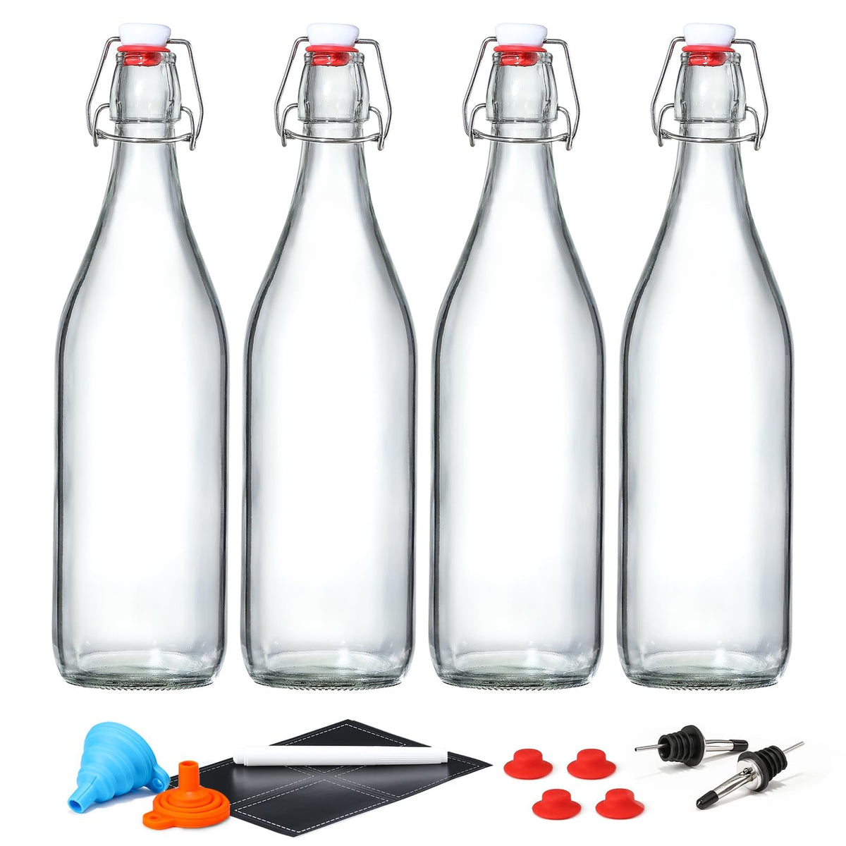 AOZITA botellas de 1 litro con tapa oscilante para fermentación.