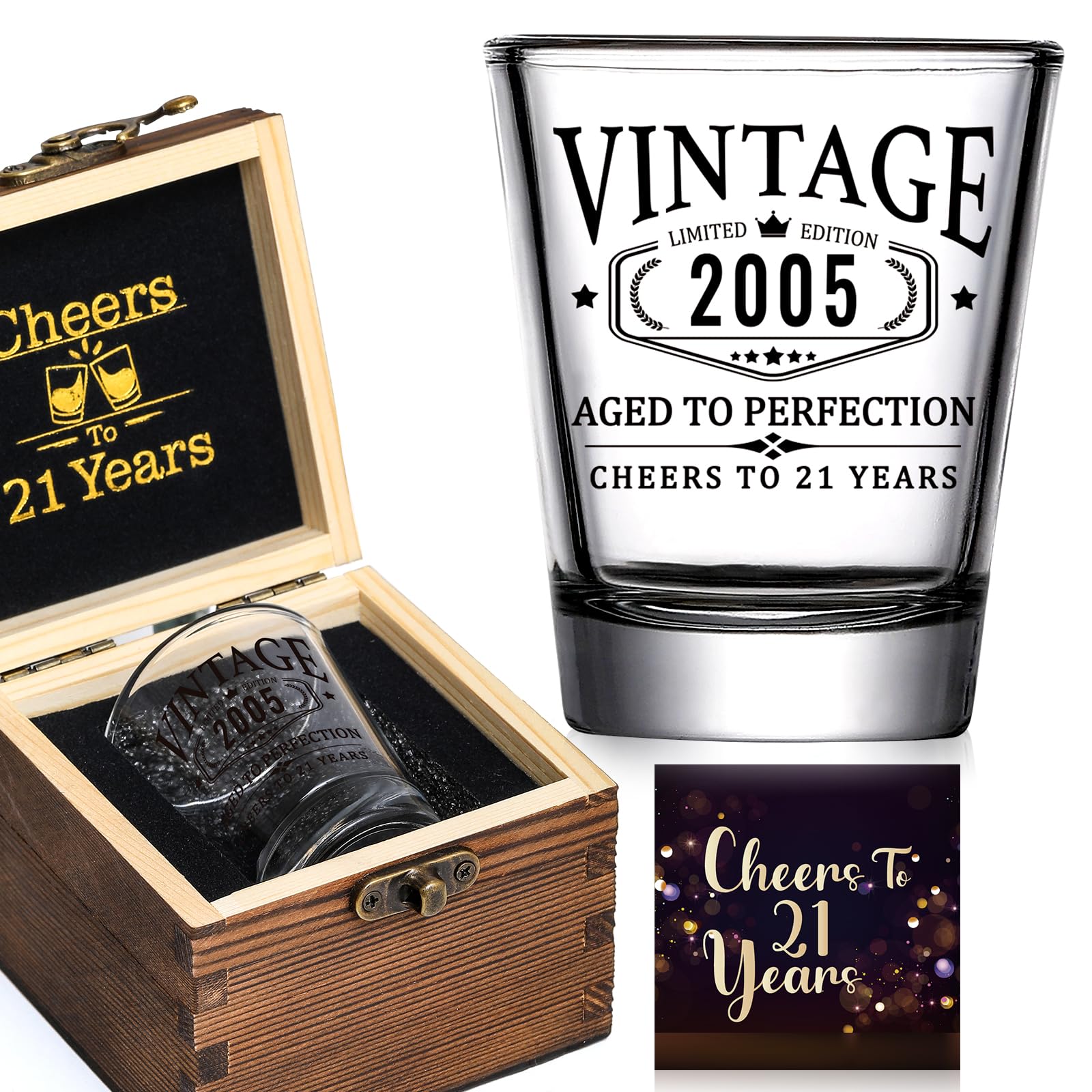 AOZITA caja de madera edición limitada, regalo elegante para 21 años.