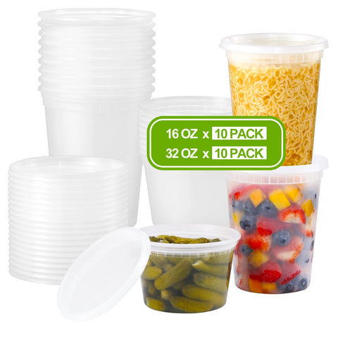 AOZITA contenedores deli 16oz con tapa hermética para llevar comidas.