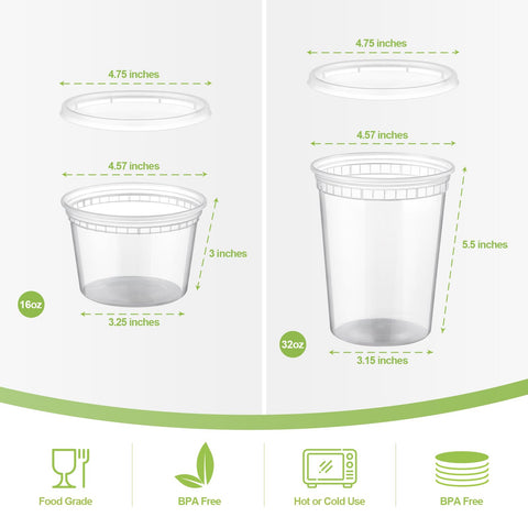 AOZITA contenedores deli 32oz con tapas ajustadas para conservar frescura.