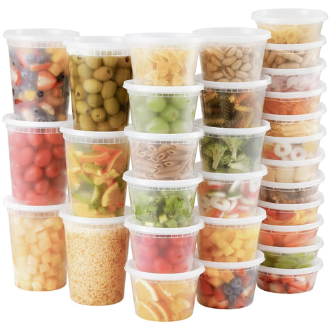 AOZITA contenedores deli 8 oz con tapas herméticas para servir y almacenar