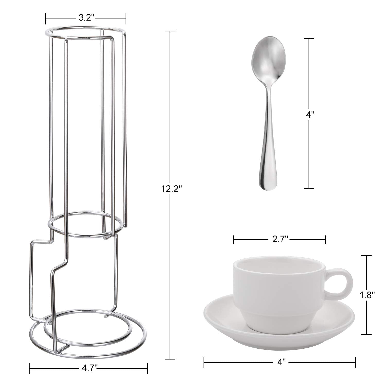 AOZITA cucharas demitasse de acero inoxidable para espresso con precisión