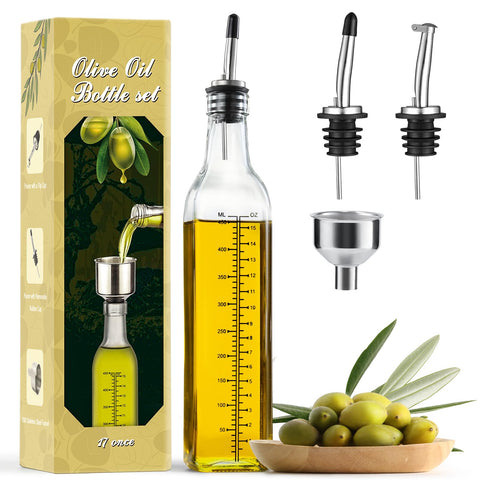 AOZITA dispensador de aceite de oliva en cristal para un vertido preciso.