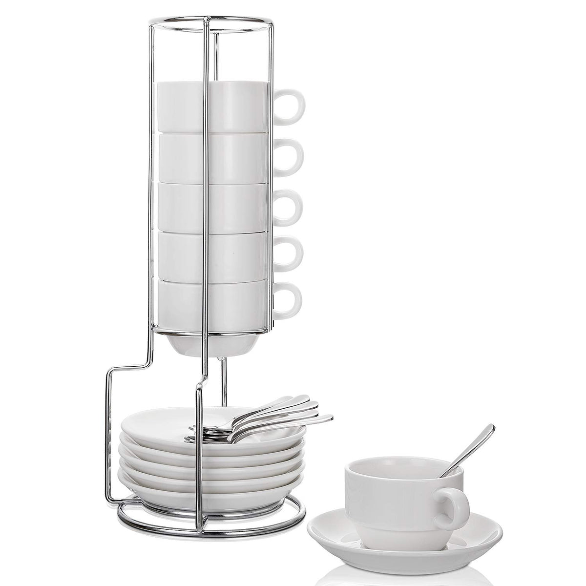 AOZITA tazas espresso de porcelana con seis piezas para degustación de café