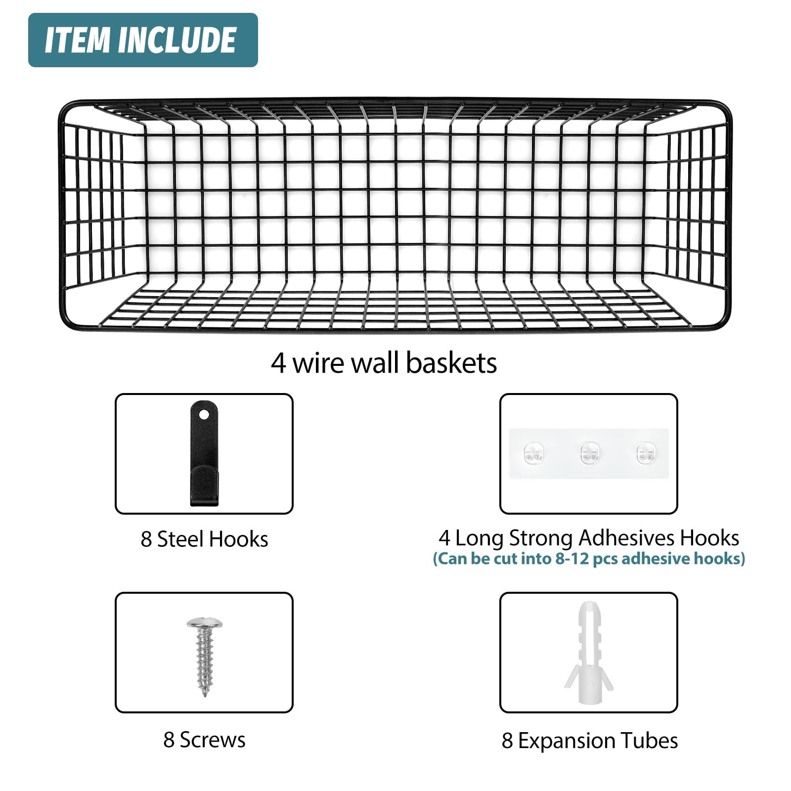 AOZITA ganchos de acero para pared, soporte resistente para utensilios.
