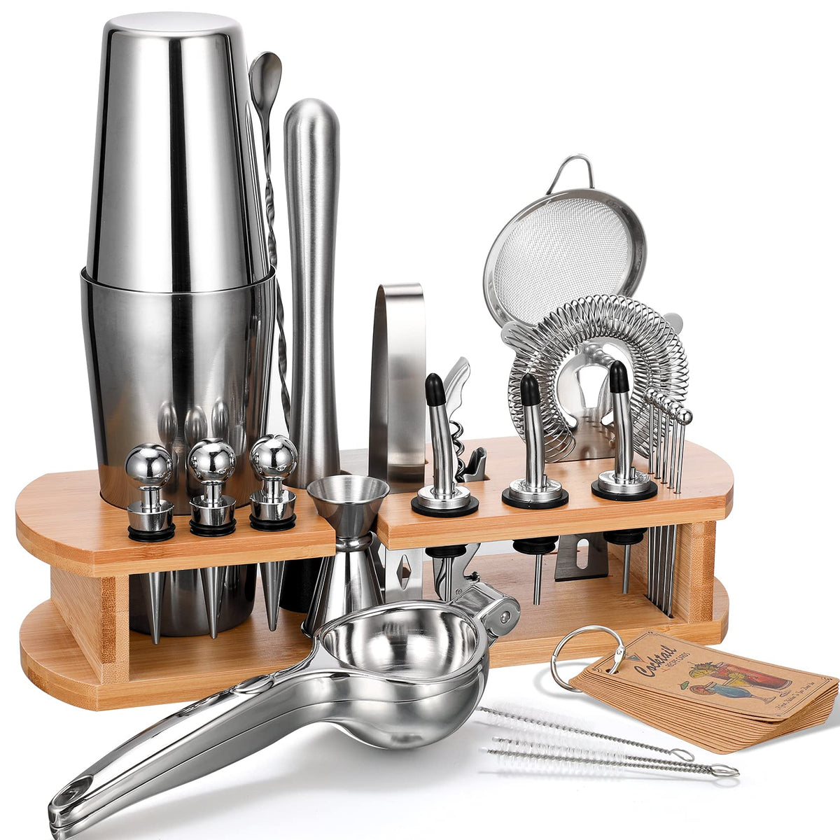AOZITA set de coctelería con agitador tipo Boston para bebidas equilibradas y elegantes.