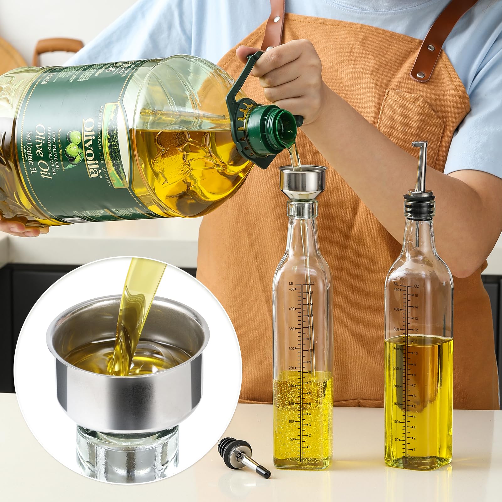 AOZITA tapa con cierre hermético mantiene el aceite fresco.
