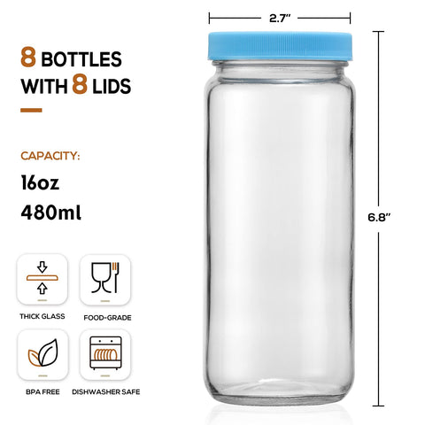 AOZITA tapas coloreadas 8 unidades con sello hermético para bebidas