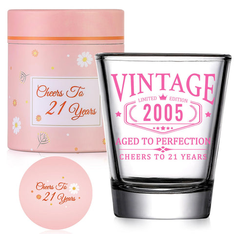AOZITA vaso de chupito edición limitada 2005, perfecto para celebrar 21 años con estilo.
