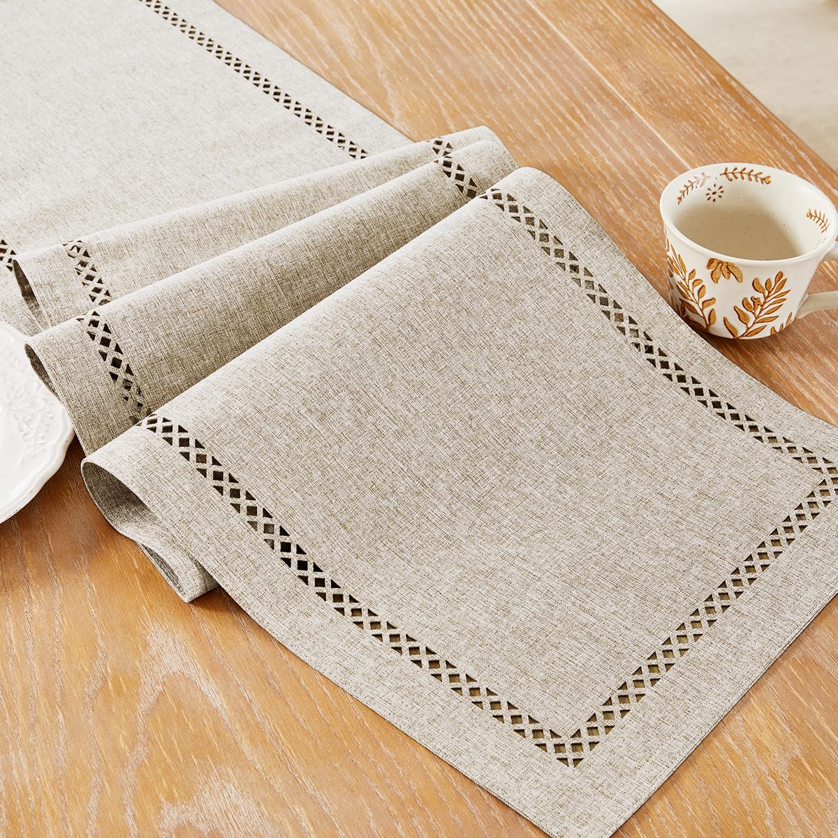 Aoztio runner arpillera estilo granja para mesa elegante