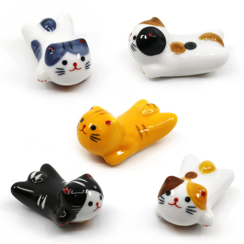 AP ARTSPER reposapalillos cerámico con gato para palillos, mantiene la mesa limpia.