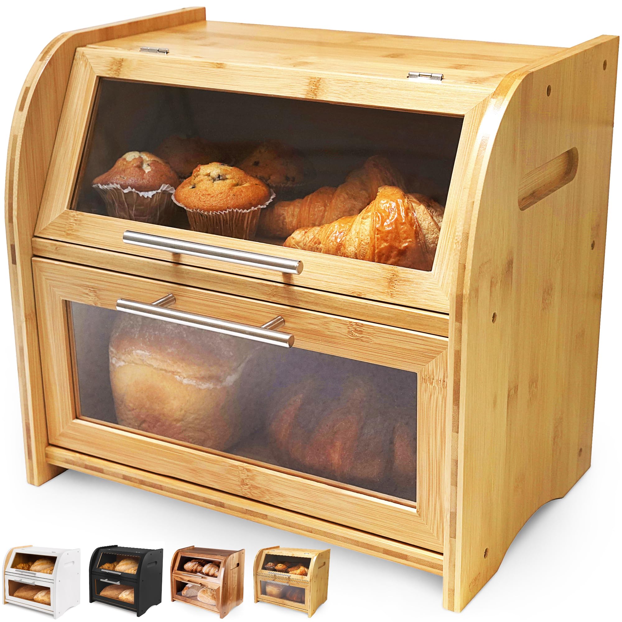 Arise de Apace Living: caja de pan con doble estantes para pan fresco.