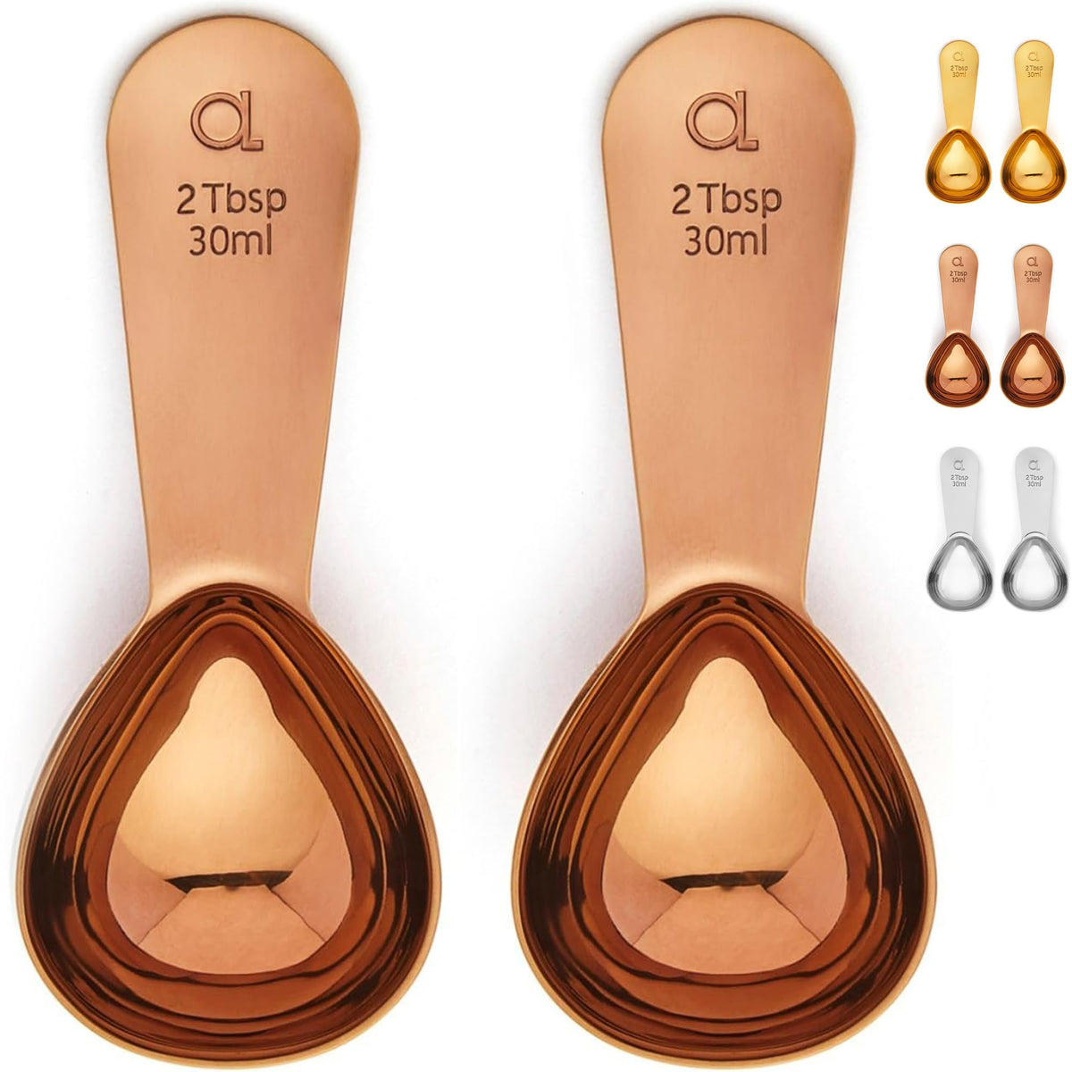 Cucharas medidoras Apace Living para café, juego de dos, con medidas precisas.