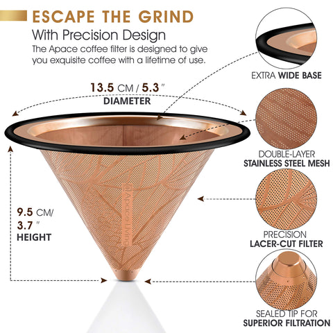 Apace Living filtración ideal, sin atascos, para sabor claro.