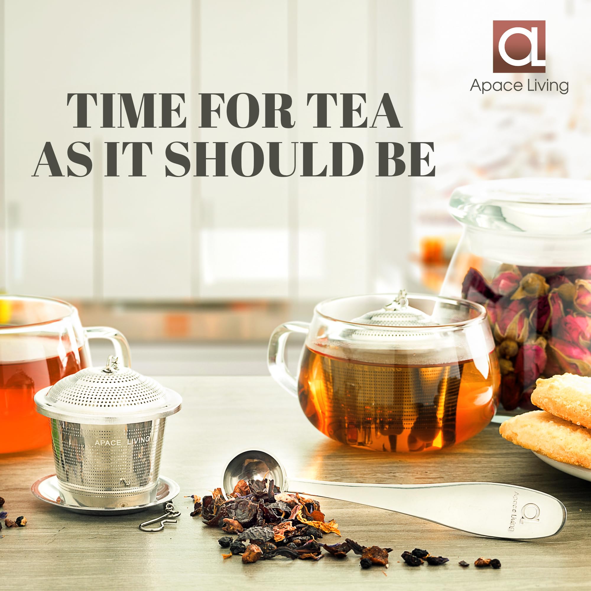 Infusor de té Apace Living: acero inoxidable para uso duradero.