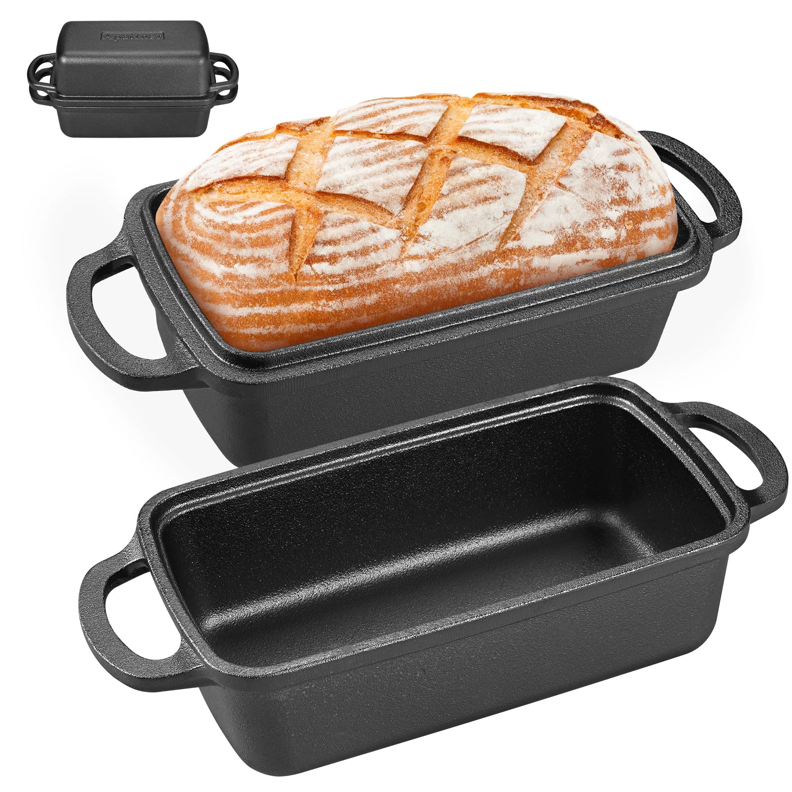 Apatiner pan-hierrofundido-con-tapa: hornea pan casero con textura profesional.