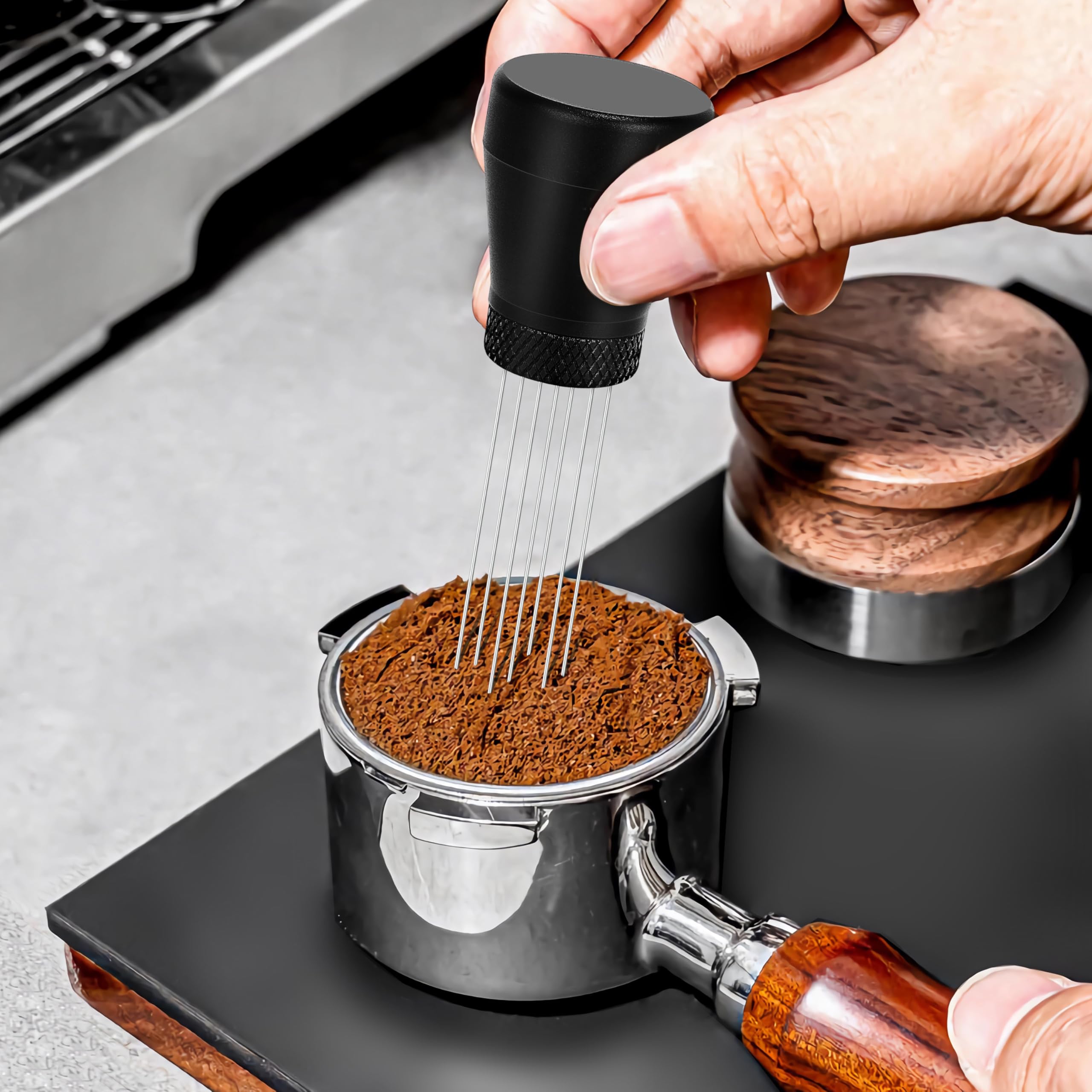 Apexstone kit agujjas WDT espresso siete piezas, juego completo para ajuste
