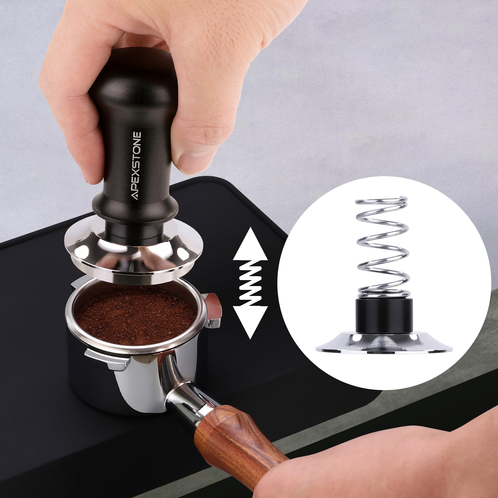 Apexstone tamp base 51 mm, compatible con portafiltros 51 mm.