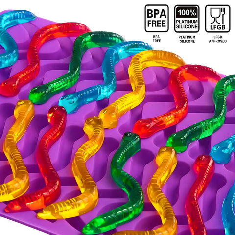 Apiocmy moldes silicona gusanos, meriendas creativas para niños.