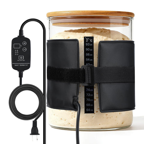 Apipi envoltura calentadora para masa madre mantiene temperatura estable durante fermentación.