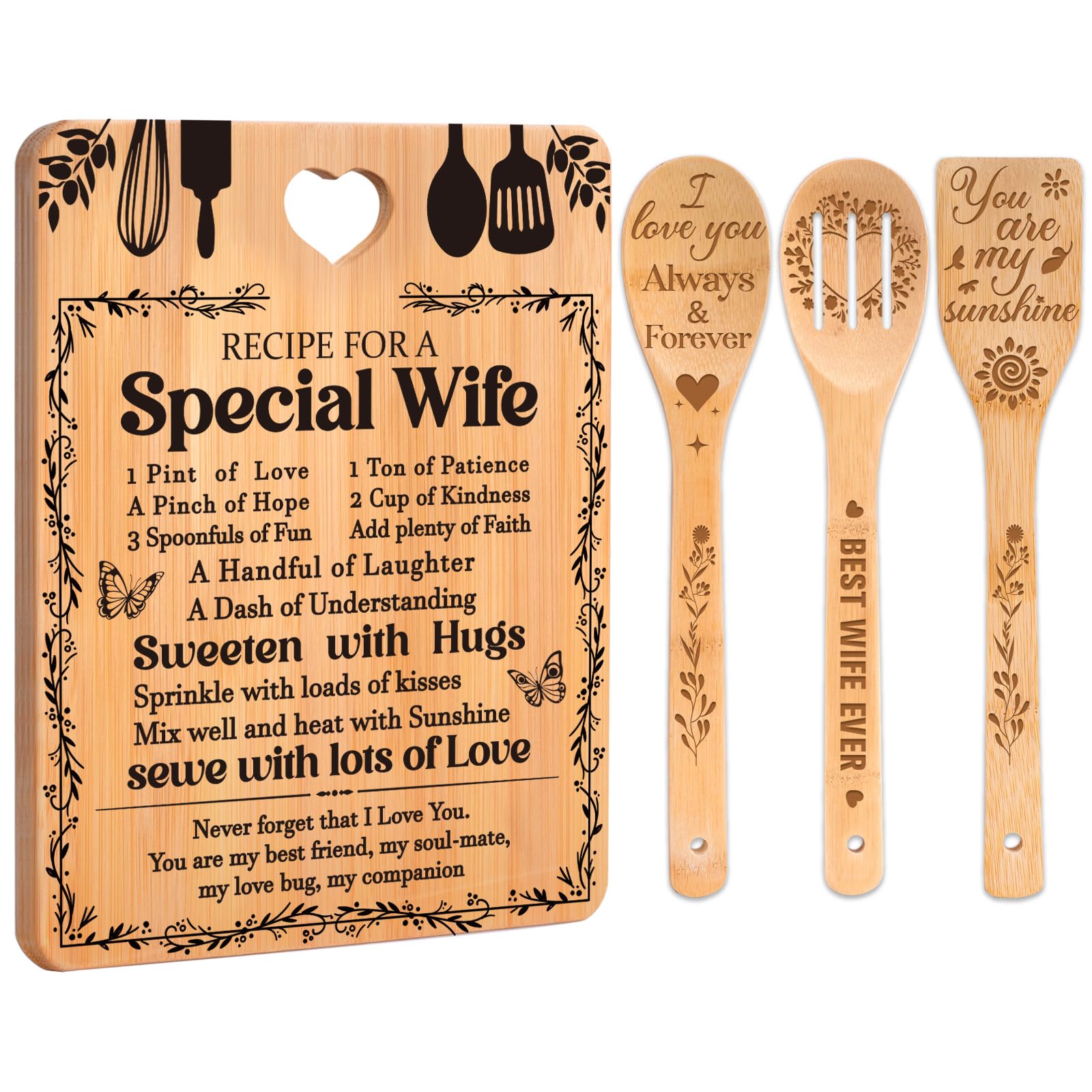 Apjielop Receta para una Esposa Especial: tabla de cortar en bambú, ideal para preparación diaria.