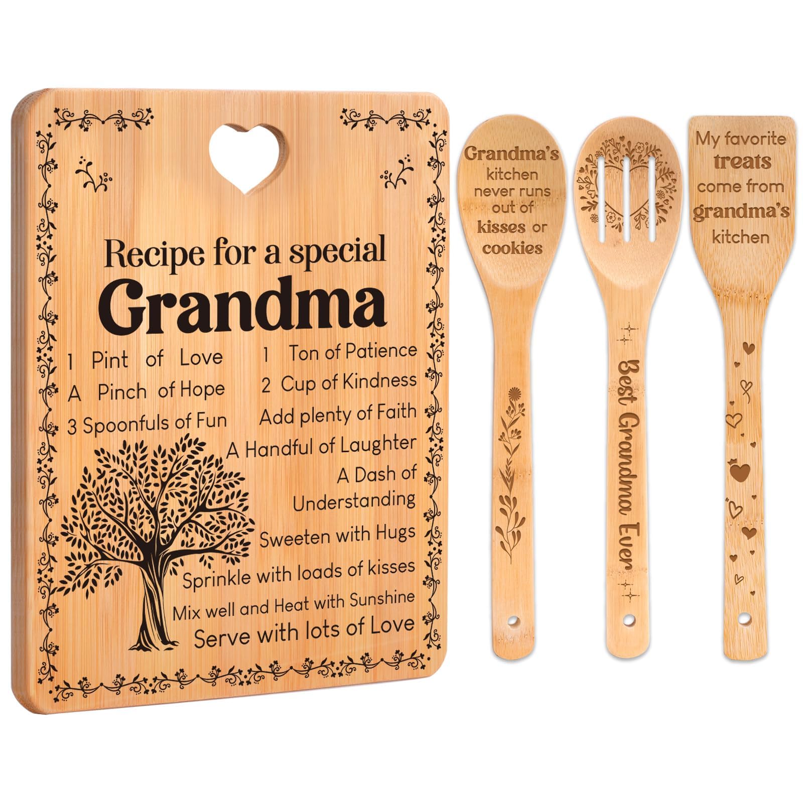 Apjielop tabla de corte con frases para abuelas, regalo sentimental para la cocina.